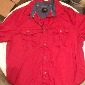 Button up Lee shirt red.
